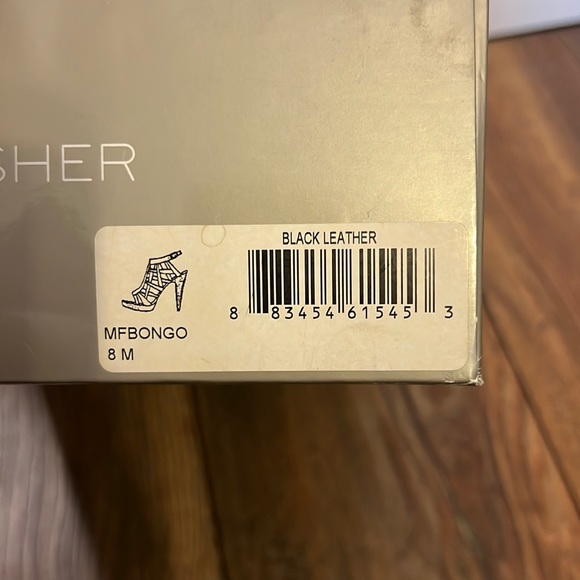 Marc Fisher MFBONGO black leather open toe platform heel - Picture 14 of 14